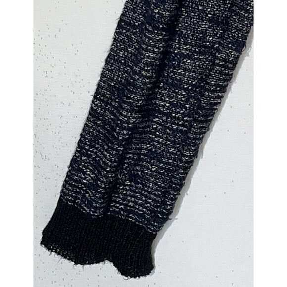 Eileen Fisher Navy Ivory Marled Linen blend Knit Open Duster Cardigan - Picture 4 of 9